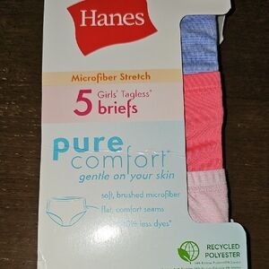 Nwt Hanes Girls' Pure Comfort Briefs - Red, Pink, Blue